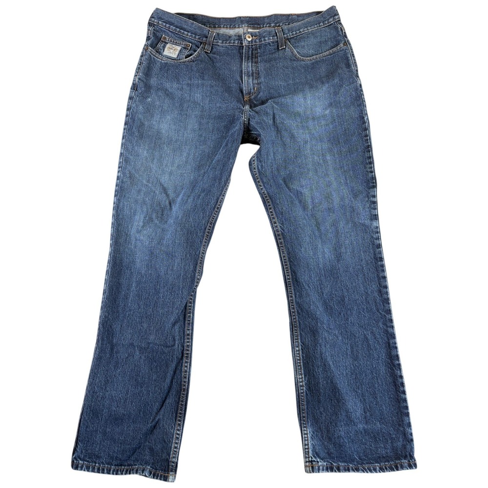 Cinch Jeans Mens 40x32 Blue Fair Distressed Relaxed Straight Western Workwear